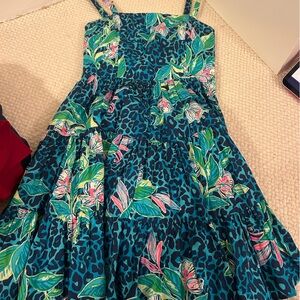 Lilly Pulitzer Blue and Green Mini Dress